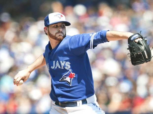 Drew is looking to find his slider, which unfortunately is not located to the right of the page. Image via Fred Thornhill/The Canadian Press (http://news.nationalpost.com/sports/mlb/toronto-blue-jays-reportedly-send-drew-hutchison-to-triple-a-ahead-of-road-trip)